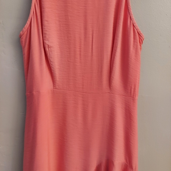 ANN TAYLOR Asymmetric Hem Flare Sleeveless Midi Dress - Picture 6 of 12